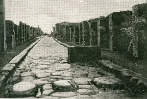 Excavated Prints: Excavated Street In Pompeii, Italy