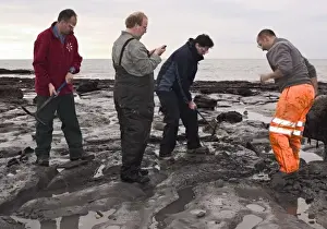 Excavating at Charmouth