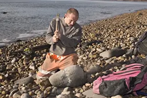 Excavating at Charmouth