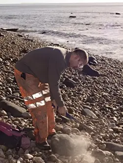 Excavating at Charmouth