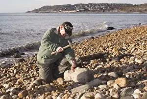 Excavating at Charmouth