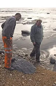 Excavating at Charmouth