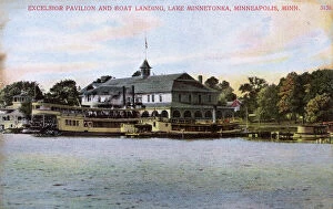 Steamers Collection: Excelsior Pavilion and Boat Landing - Lake Minnetonka, USA