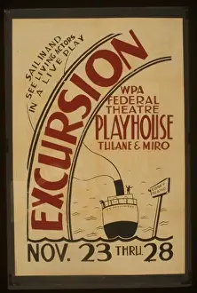 Playhouse Prints: Excursion WPA Federal Theatre Playhouse, Tulane & Miro Sail