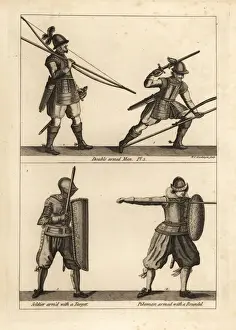 Exercise of the double-armed man with bow and pike