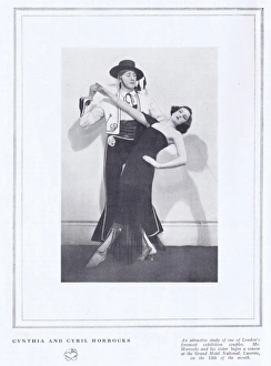 The exhibition dancers Cytnia and Cyril Horrocks, in strikin The exhibition dancers Cytnia and Cyril Horrocks, in strikin