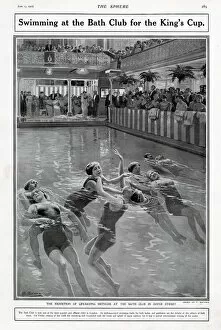 Baths Gallery: Exhibition of life-saving techniques at the Bath Club in Dover Street