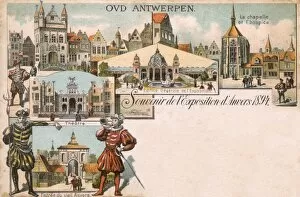 Anvers Gallery: Exhibition souvenir postcard, Old Antwerp, Belgium