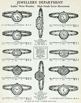 Jewellery Gallery: Expanding gold bracelet wristwatches 1929