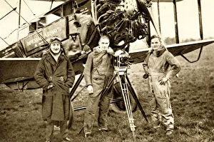 Cobham Prints: Expedition members in front of Imperial Airways DH50