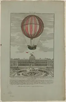 Experience du globe aerostatique du MM. Charles et Robert au