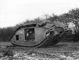 Images Dated 5th September 2011: Experiment with British Mark V tank, WW1