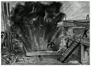 Civilians Gallery: Explosion of a hatch on the Athenia, September 1939