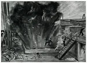 U Boat Prints: Explosion of a hatch on the Athenia, September 1939