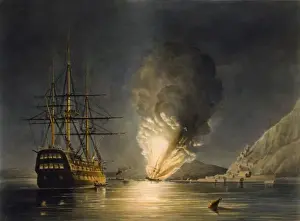 The explosion of the United States Steam Frigate Missouri, a