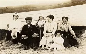 Extended family group at the seaside
