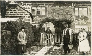 Farmhouse Prints: Extended family outside stone county home