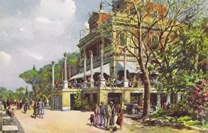 Dining Prints: Exterior of the Casina Valadier Pincio Restaurant, Rome