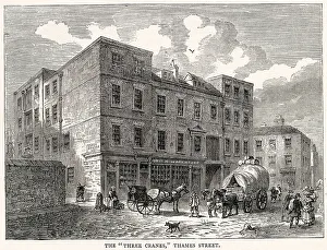 Cheapside Prints: Exterior of the Three Cranes, coffee tavern