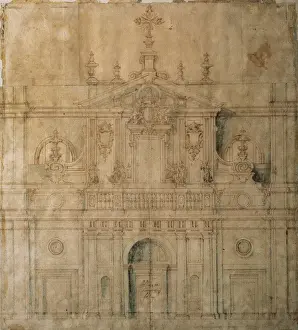 Exterior elevation of the facade of the Cathedral of Vallado
