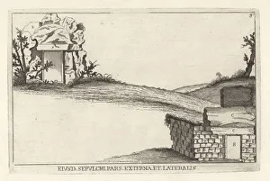 Ridolfino Venuti Prints: The exterior of the Etruscan tomb at Cortona, Italy