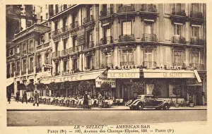 Restaurant Prints: The exterior fa硤e of Le Select, American bar, Paris, 1920s