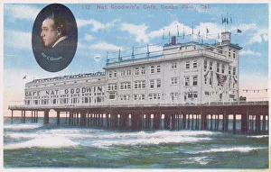 Amusements Prints: The exterior of Nat Goodwin's Cafe, Ocean Park, California