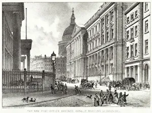 Martins Prints: Exterior new Post Office, savings Bank, St Martin's-Le-Grand, London