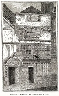 Synagogue Prints: Exterior of Old House Formerly, Leadenhall Street, London