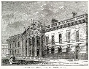 Leadenhall Prints: Exterior of the Old India Office, Leadenhall Street, London. Date: 1803
