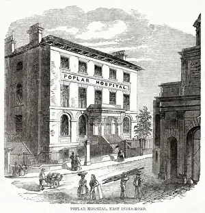 Gurney Prints: Exterior of the Poplar Hospital in east India Road, London
