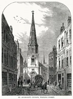 Exterior St Antholin's Church in the City of London. Of medieval origin Exterior St Antholin's Church in the City of London. Of medieval origin