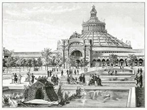 Images Dated 18th February 2021: Exterior of the Vienna Universal Exhibition, entrance and grounds. Date: 1873