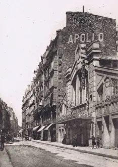 An exterior view of the Apollo theatre in Paris, 1920s