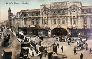Exterior view, entrance to Victoria Station, London