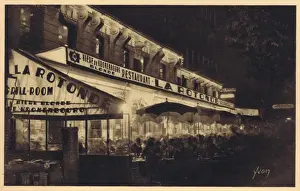 Exterior view of the Rotunde caf at night time in Paris, 19