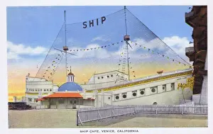 An exterior view of the Ship Caf, Venice, Los Angeles