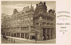 An exterior view of the Trocadero restaurant, Piccadilly