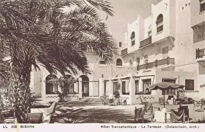 Sahara Prints: External view of the Hotel Transatlantique with its terrace