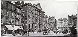Exteror of the famous The Times office in Queen Victoria Street, London Date: 1908