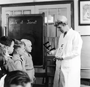Matron Prints: Eye Test at School / 1958