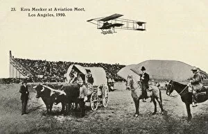 Oregon Collection: Ezra Meeker at aviation event, Los Angeles, USA