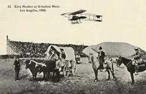 Oregon Prints: Ezra Meeker at aviation event, Los Angeles, USA