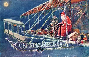<b class=qtipBold><figcaption>F. Christmas/Transport</figcaption></b><br>Father Christmas in a plane laden with presents<br><em>© Mary Evans Picture Library</em> F. Christmas/Transport