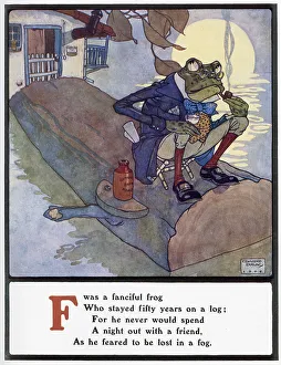 F was a fanciful frog