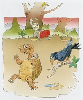 Rook Prints: Fable - The Tortoise and the Hare