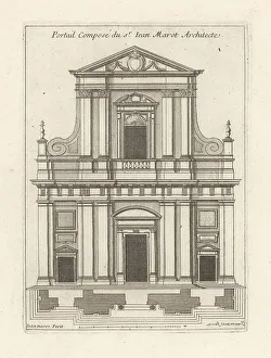 Blueprint Prints: Facade designed by architect Jean Marot