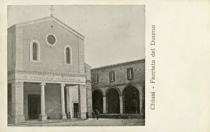 Images Dated 23rd June 2020: Facade of the Duomo San Secondo - Chiusi, Siena, Italy Date: 1903