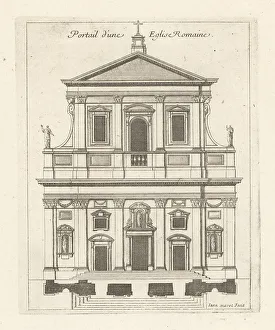 Blueprint Prints: Facade of a Roman church