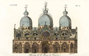 Pietro Collection: Facade of St. Marks Basilica, Venice, 1823